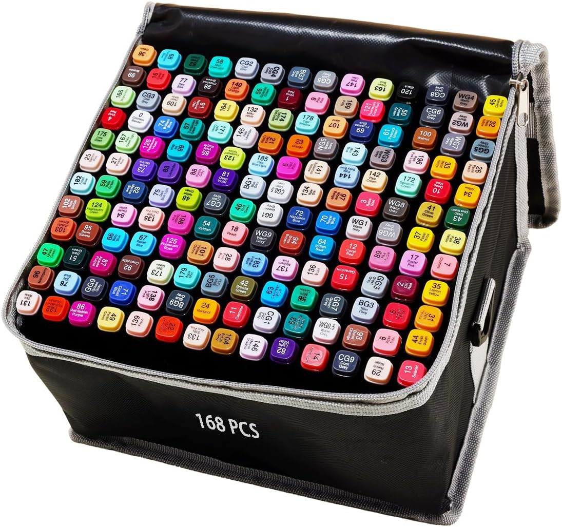 Atopstar 168 Colors Alcohol Markers Set with Carrying Case